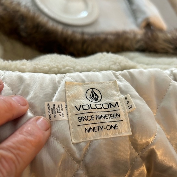 Volcom Showdown Jacket Coat wool blend tribal fur collar gorgeous S - Picture 9 of 16